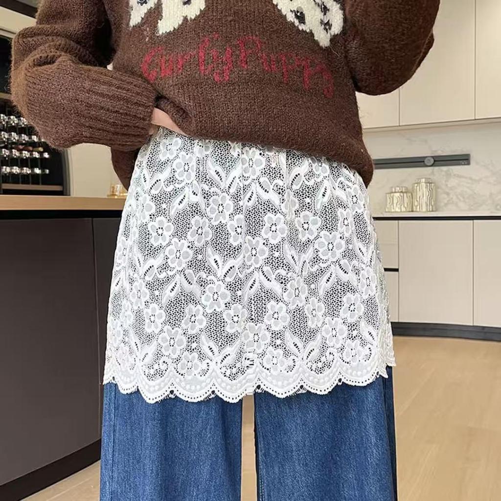 Korean Lace Layered Anti-Exposure Short Skirt - Fashionable Outerwear