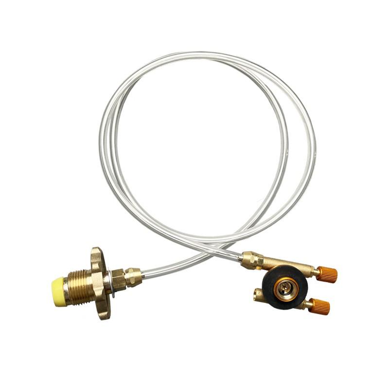 Reusable Outdoor Gas Canister Inflation Valve - Dual-Ended Connection Line