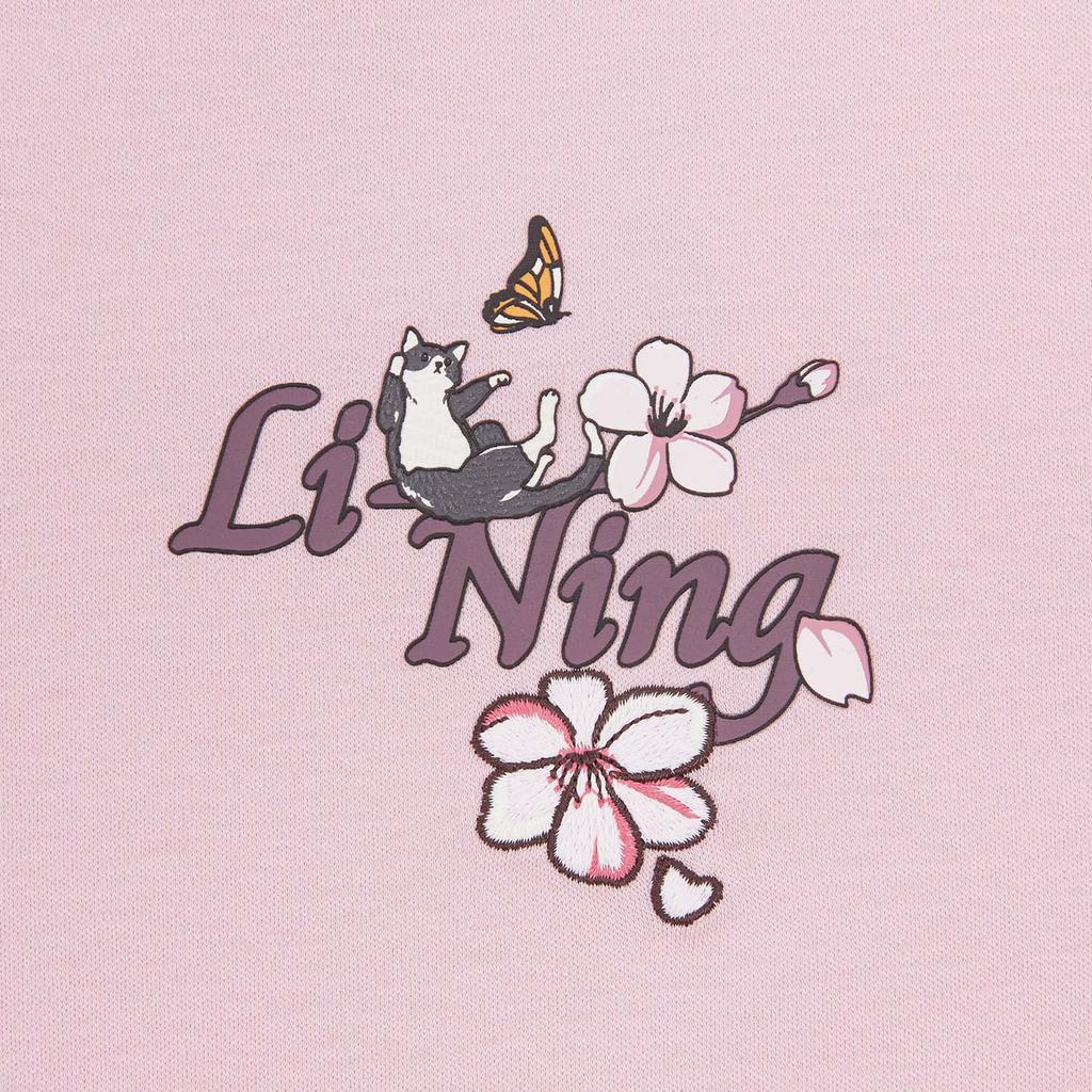 Li-Ning Round Neck Pattern Printed Embroidered T-Shirt Women tops ATSW310-5