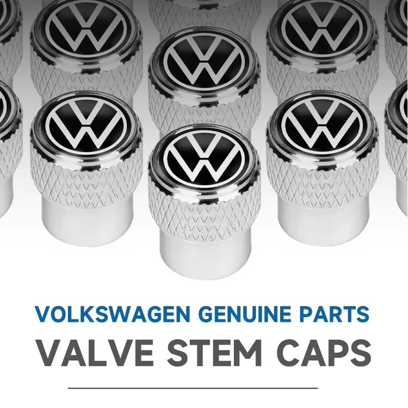 UDXKW1 4pcs Car Wheel Tire Valve Caps Stem Auto Styling For Volkswagen VW R-line GTI UPi Golf 7 Golf 8 Passat Jetta Touran CADDY