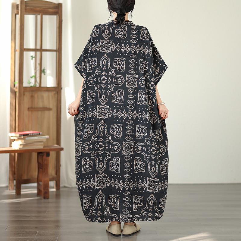 DIMANAF New Women Plus Size Spring Summer Beach Vintage Lady Long Dress Loose Oversize Maxi Floral Print 2026