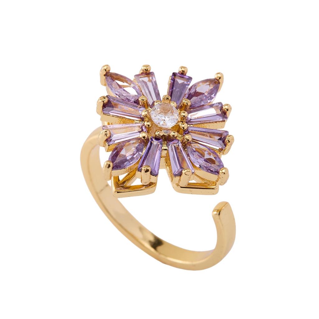 Luxury Rotatable Zircon Index Ring for Women with Personality