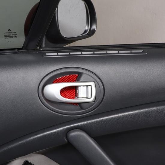 Red Carbon Fiber Inner Door Bowl Trim Panel For Mitsubishi ECLIPSE 2006-2011