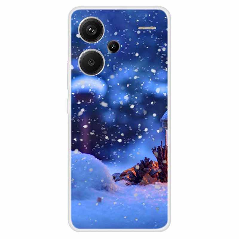 

For Xiaomi Redmi Note 13 Pro+ 5G Case Soft TPU Phone Cover Merry Christmas Snowflake