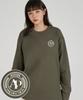 ASTRAL PROJECTION Sporty Emblem Round Neck 13-Count Cotton Long Sleeve T-Shirt_Khaki