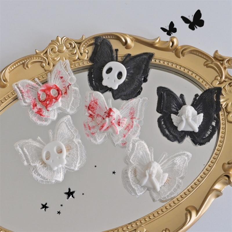 Vintage Dark Hairpin Steampunk Skeleton for Head Hair Clip Angel for Butterfly Headdress Hair Accessories for Performanc