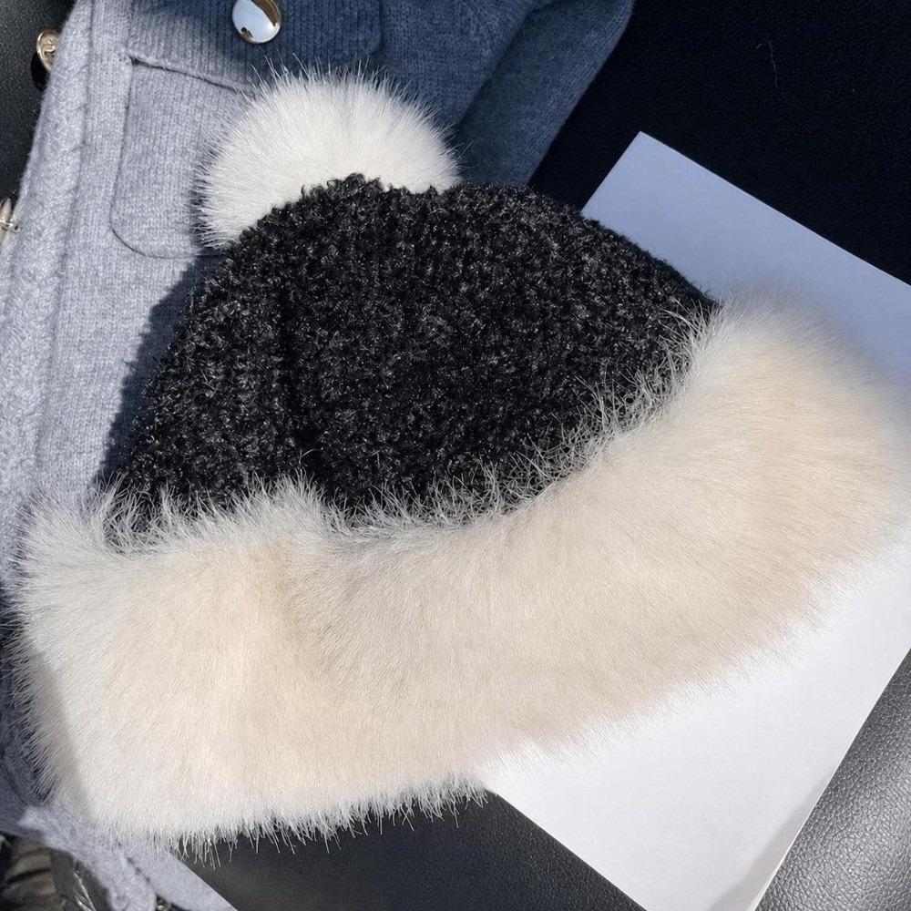 Thick Plush Plush Winter Hat Ear Covering Faux Fur Hats Gifts Basin Hats  Women