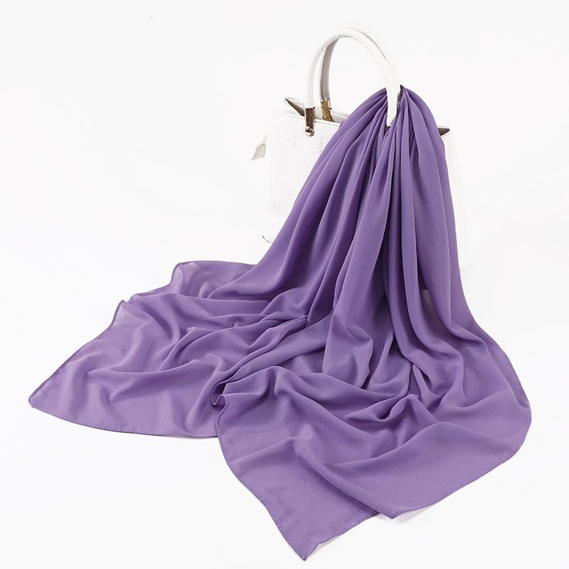 Muslim Chiffon Hijab Scarf for Women Big Solid Color Head Wrap for Women Hijabs Scarves Ladies Muslim Veil Jersey Hijabs Turban