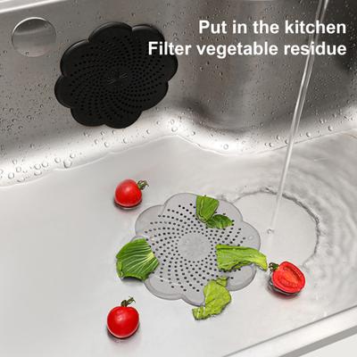 Filtro per Lavandino in Silicone Anti-Bloccaggio Design a Fiore Sigillo Anti-Odore Accessorio Cucina Bagno Scarico