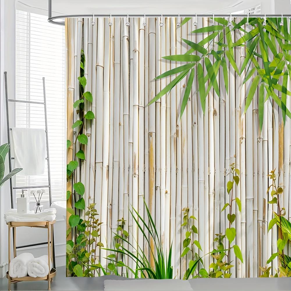 Waterproof Shower Curtain With Bamboo Forest Design Bringing A Natural And Relaxing Atmosphere To Your Bathroom Space