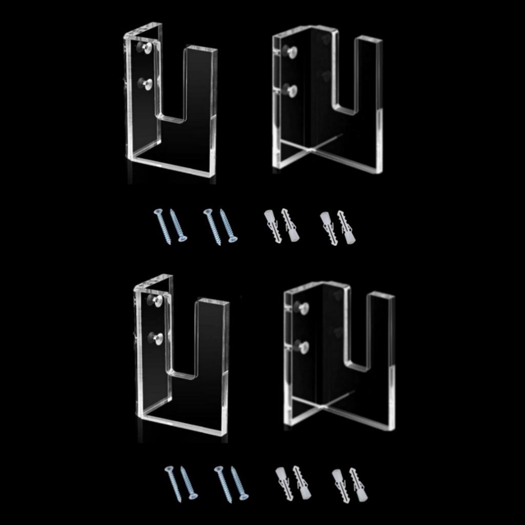 2 Pairs Skateboard Display Rack Acrylic Wall Stand Fixed Holder Skateboards Storage Holder