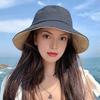 Klobouk typu bucket hat s ručně vázanou mašlí, plochým vrchlíkem a širokou krempou, dámský rybářský klobouk, letní venkovní klobouk na ochranu před sluncem