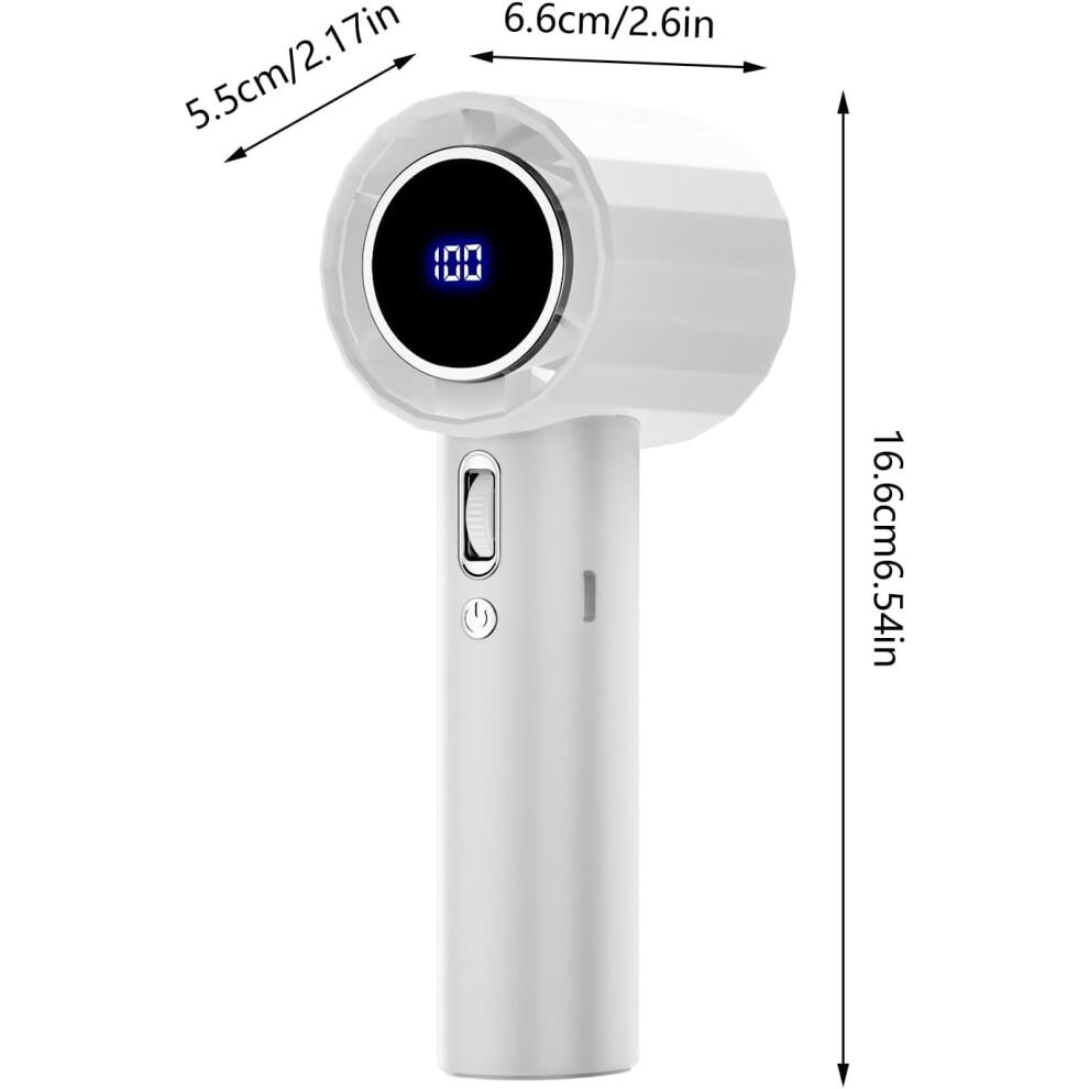 Portable Handheld Fan with Bladeless Safety Design and 100 Wind Modes for Outdoor Travel White
