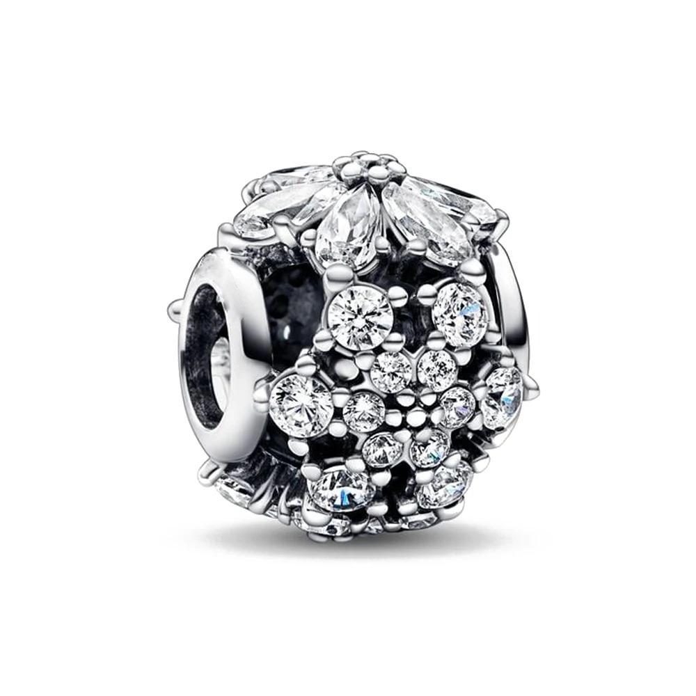 925 Silver Bow Globe Snowflake Charm Pendant DIY Jewelry Gift For Women Fashion Bracelet Accessories