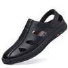 Men's sandals men's summer wear leather non-slip hollow hole shoes casual driving bag head leather sandals