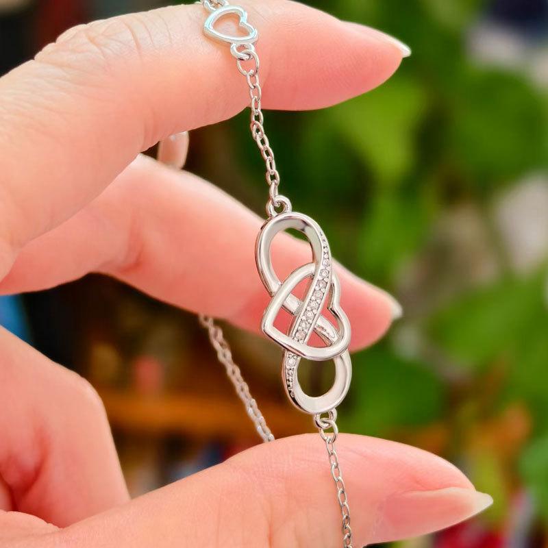 Fashion Women 8 Shape Infinity Heart Bracelet Elegant Heart Symbol Jewelry Gift For Her Stylish Daily Wear Accessory
