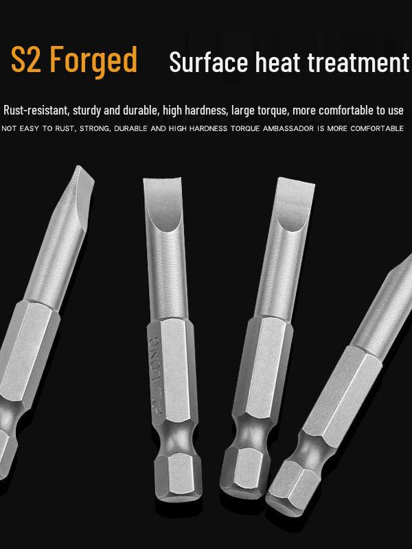 Japan S2 Steel Magnetic Slotted Flat Head Electric Screwdriver Bit