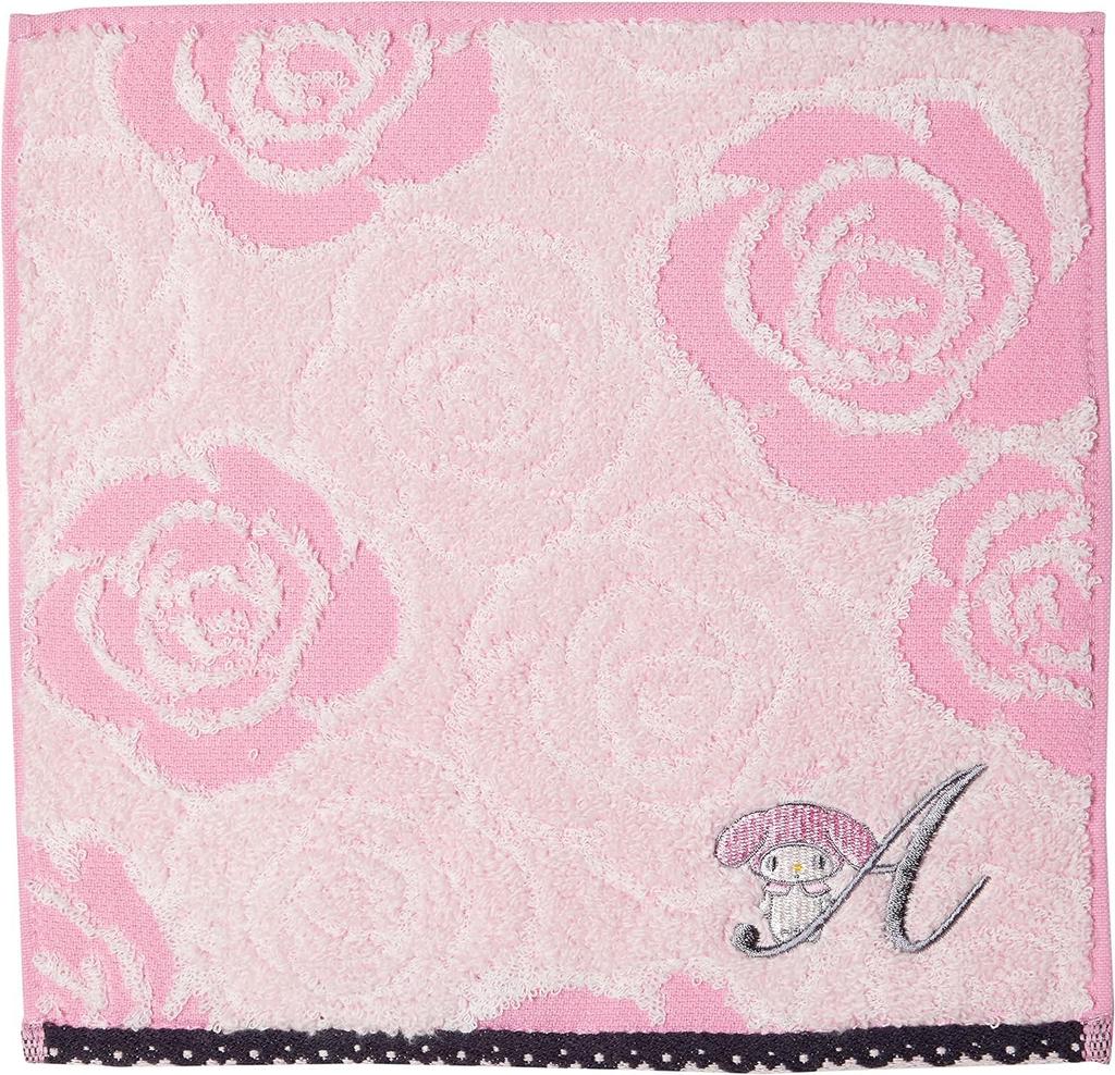 Marushin Sanrio Handkerchief with My Rose My Melody Perfect Gift for or any Product 3005058200 Initials, Melody, 100% Cotton, A, Birthdays, Mother's
