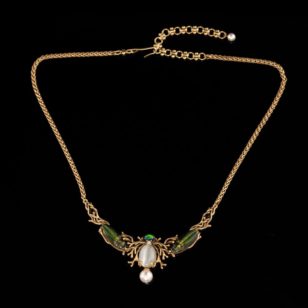 Direktlieferung Mittelalterlicher Vintage Schmuck Nischen Design Französische Retro Schlüsselbein Kette Halskette Halskette Neu