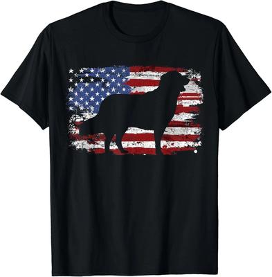 Golden Retriever Vintage USA Flag Dog Gift Unisex T-Shirt