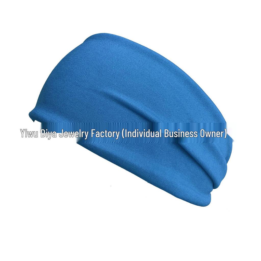 Unisex Elastic Sports & Yoga Headbands, Sweat-Absorbing Cotton Hair Accessories, Solid Colors