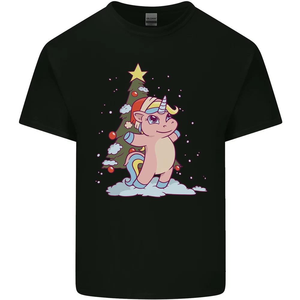 Xmas Unicorn Christmas Tree Unisexs Light Cotton TShirt S