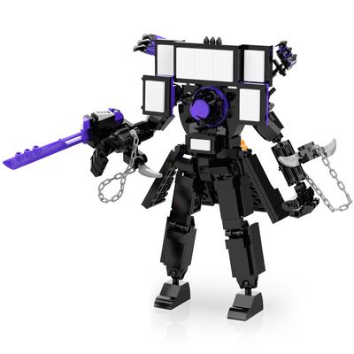Sets de Construction Skibidi Toilet Titan TV Man Amélioré, Marchandise Figurines Boss Titan TV Man Gargantuesque, Cadeaux Jouets Anniversaire Noël (396 pièces)