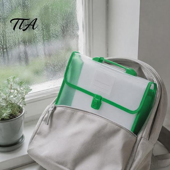 Study Material Storage Document Organizer with Handle And Buckle Closure, Expandable Waterproof File Bag, Clear Plastic Folder 800 Sheets Capacity