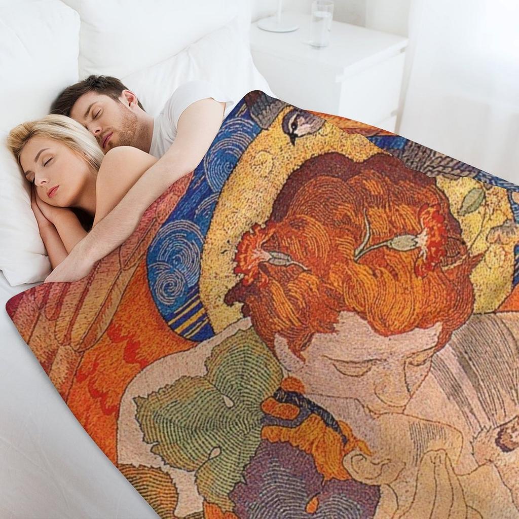 HD. Victory, by Phoebe Anna Traquair Throw Blanket valentine gift ideas Bed Decorative Throw Flannels Blankets