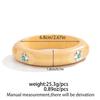 Salircon 3 Styles Vintage Creative Wooden Chunky Bangles Bracelet Women Ethnic Style Inlaid Flower Stone Hand Accessory Jewelry