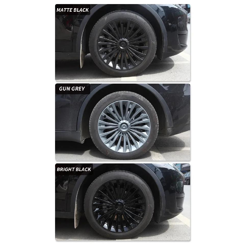 4PCS Hub Cap Performance Replacement Wheel Cap Automobile Full Rim Cover Accessories for Tesla Model Y 2018-2023 Hubcap 19 Inch