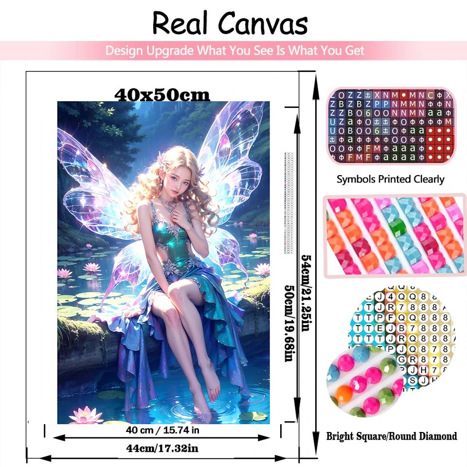 Cartoon 5D Diamond Painting Butterfly Elf Full Round Square Diamond Mosaic DIY Handmade Embroidered Home Decoration