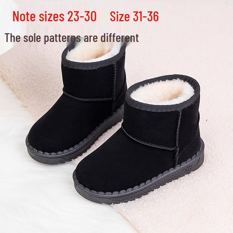 2025 Winter New Children's Snow Boots - Boys' & Girls' Warm Cotton Shoes with Extra Velvet