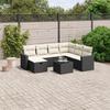 VidaXL Garden Lounge Set with Cushions 8 Pcs, Patio Sofas, Patio Furniture Set, Outdoor Furniture, Black 3263532