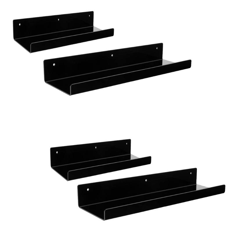 4Pcs Hanging Display Shelves for Books and Records Easy Install Photo Presentation Rack Multipurpose Floating Shelf