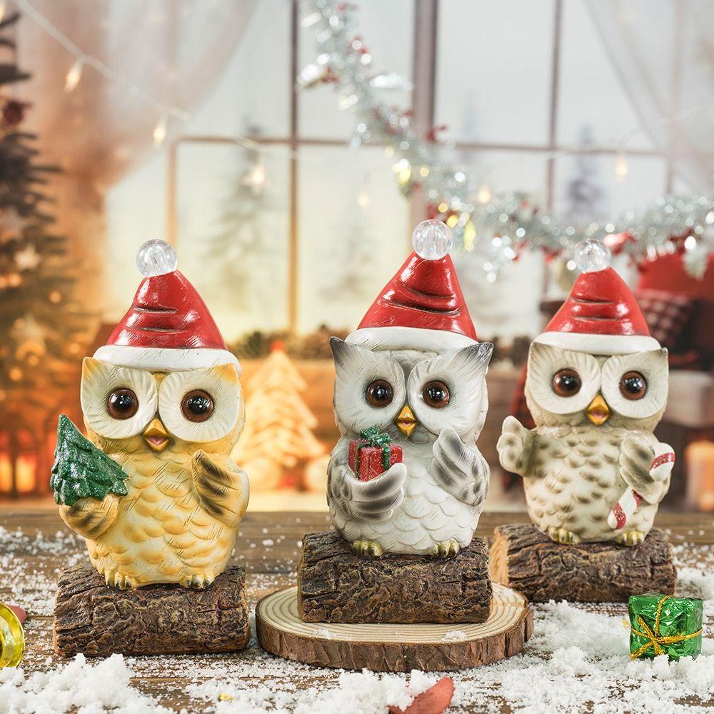 

Изделия из смолы, светящаяся фигурка совы, милые рождественские украшения, сувениры для вечеринок