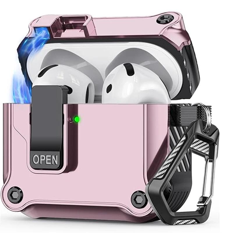 Lock Shockproof Cover For AirPods Pro 3 Case For AirPods Pro 3 3rd Pro3 Generation Protective Cases Coque for Men Women