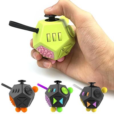 Küp Stres Giderici Oyuncaklar Zar Anti-sinirlilik Anksiyeteyi Rahatlatmak 12 taraflı Fidget Oyuncaklar Kristal Dekompresyon Parmak Ucu Masa Oyuncak