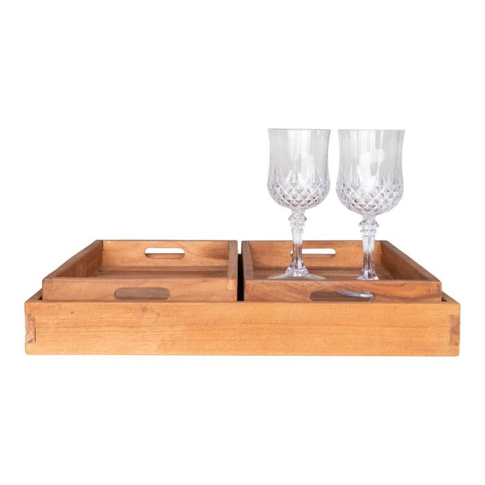Set of 3 House Nordic Faro Teak Trays