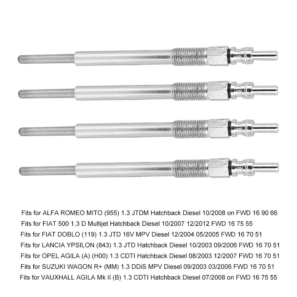 4pcs Heater Glow Plug 0100276008 Replacement Fits for Fiat Doblo