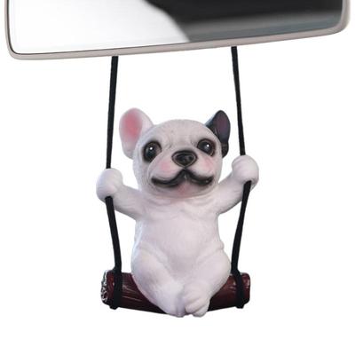 Bulldog Car Pendant Cute Animal Hangings For Rear View Mirror Swing Dog Ornament Home And Garden Decoration Balcony Pendant