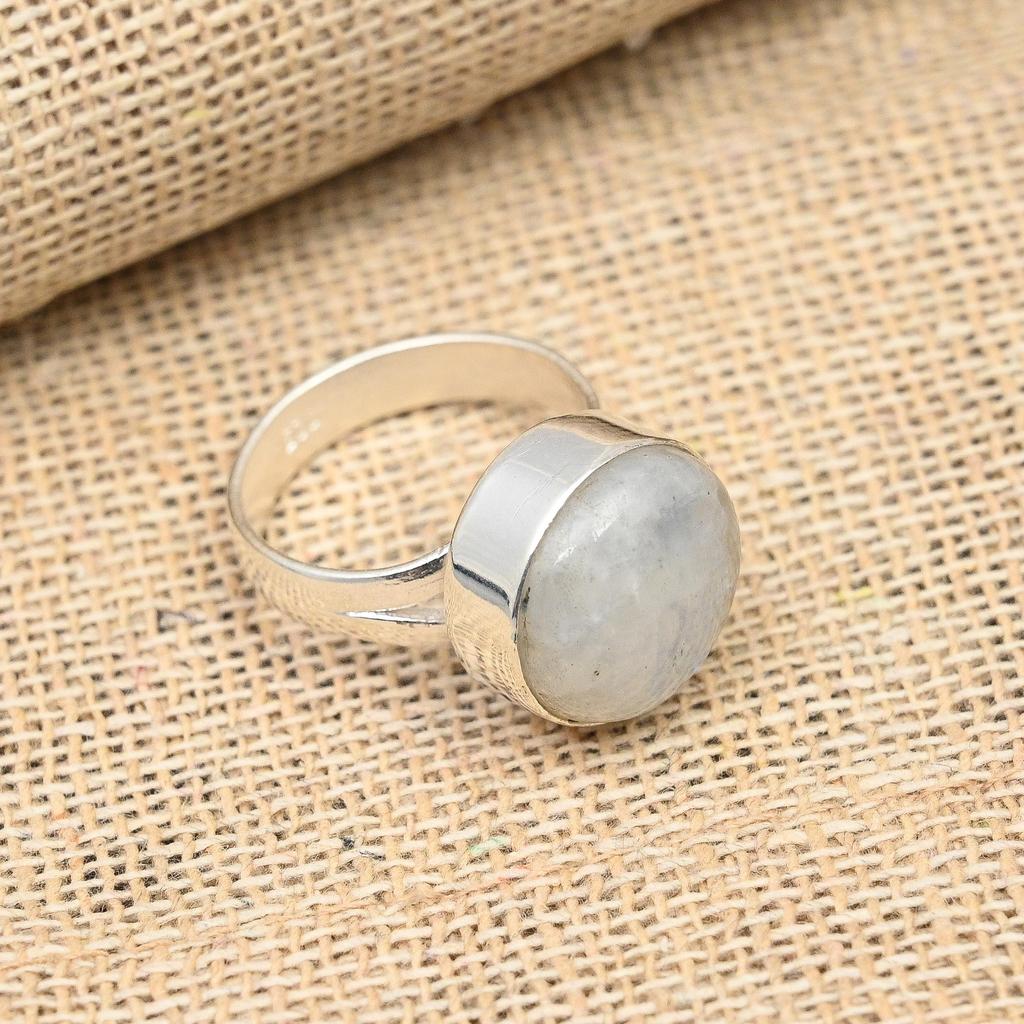 Rainbow Moonstone Gemstone Handmade Jewelry 925 Sterling Silver Ring