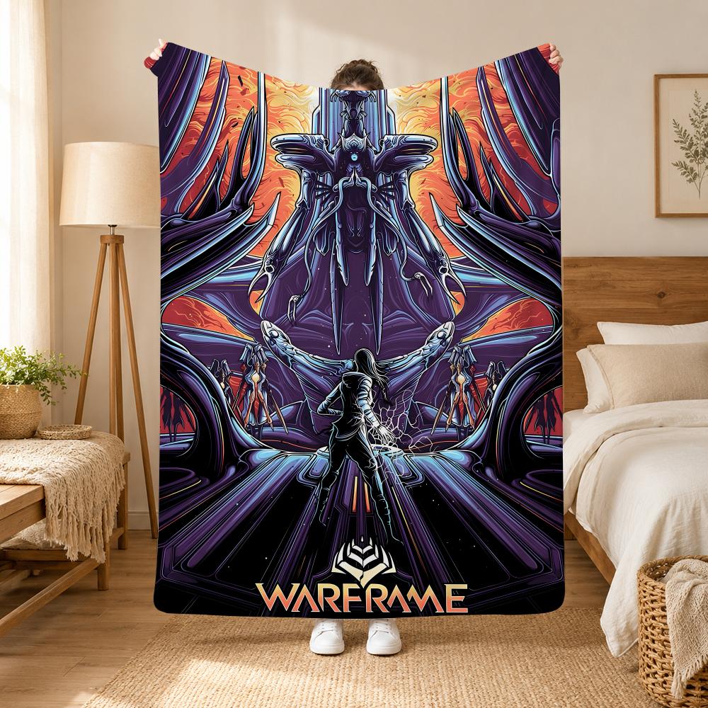 Warframe Game Throw 240g flannel blanket, suitable for sofas, beds, offices, exquisite gift blankets