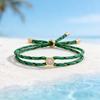 Kordelarmband mit verstellbarem Schiebeknoten und quadratischem Akzent, geflochtenes Armband für lässiges Styling und als Geschenk