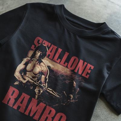 Rambo First Blood Rocky Citazione Divertente Stallone Retro Anni '80 '90 T-Shirt
