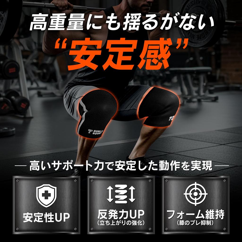 [GORILLA SQUAD] CORE Knee Sleeves [7mm High-Density Neoprene, High Rebound] Knee Support, Knee Movement Reduction, 4-Way Stretch, Reinforced Stitching