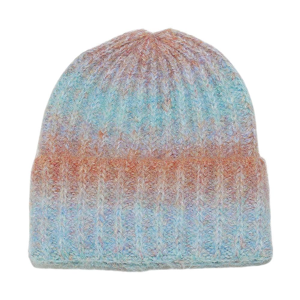 Autumn and winter pullover hat fashion versatile ear protection hat tie-dye gradual change color knitted hat winter hat women
