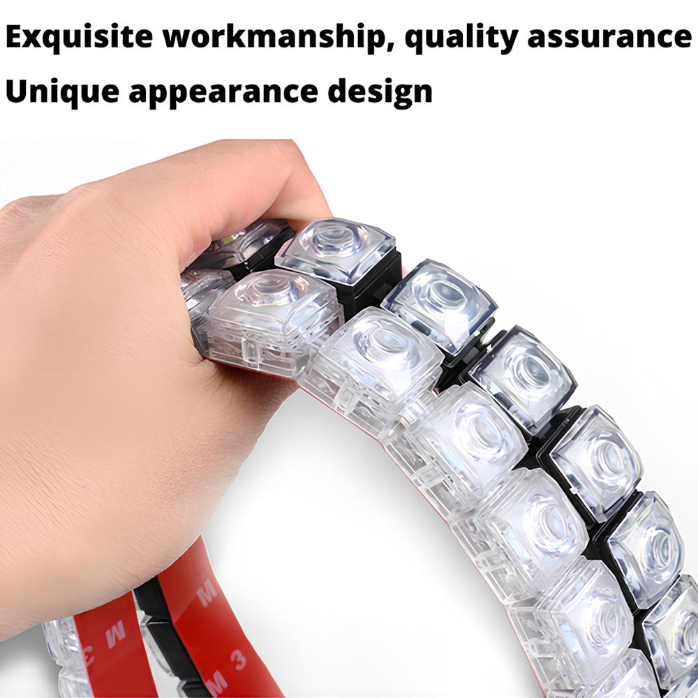 1PCS DRL COB White Flexibles Fog Lights Day Times Running Auto Head Lamp Waterproof 10w Bright Led Car Styling Gluttonous Snake