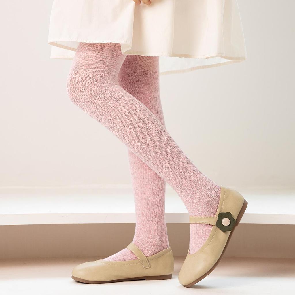 Leggings a doppio ago per bambini: Collant monocolore per primavera e autunno - Versatili collant per bambina/studentessa
