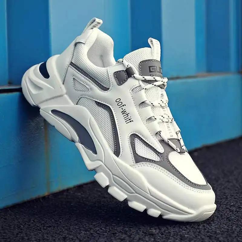 2025 New Men's Shoes Spring and Autumn Breathable Mesh Shoes Thick Soled Tall Dad Shoes Men's Versatile Trendy Sports Shoes